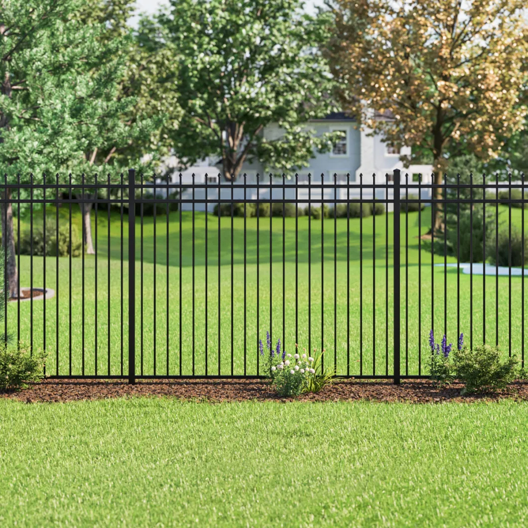 Powder Coated Wire Mesh Railing Metal Fence Pressed Spear Top Steel Fence Iron Gate Fence Garden Fence /Fence /Fencing/Galvanized Gabion Wall