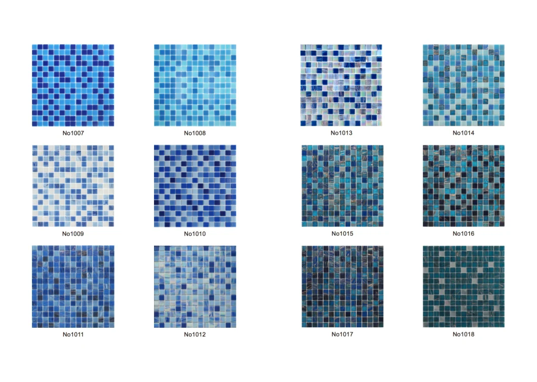 Foshan Factory Wholesale Price Blue Green Color Floor Hot Swimming Pool Melt Glass Mosaic Tile