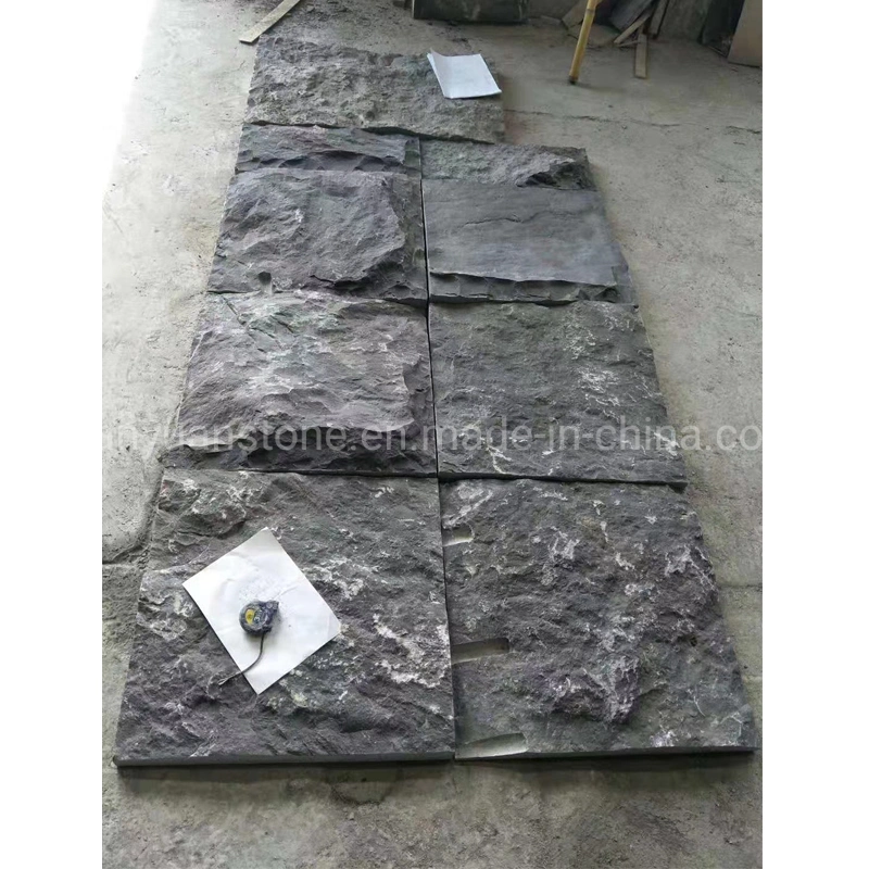 Outside Wall Randon Patter Blue Rusty Limestone Loose Pieces Stone Veneer