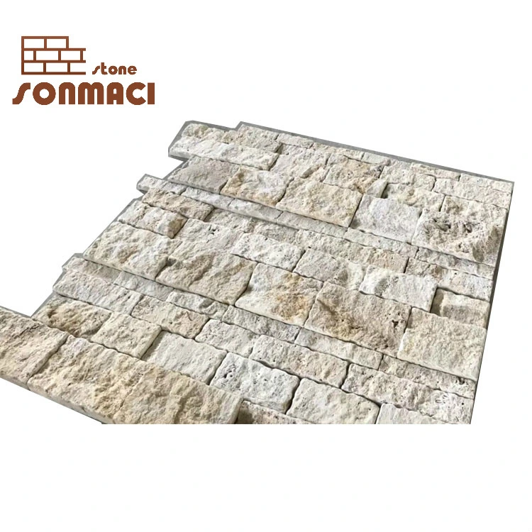 Beige Travertine Flexible Thin Slate Stone Veneer